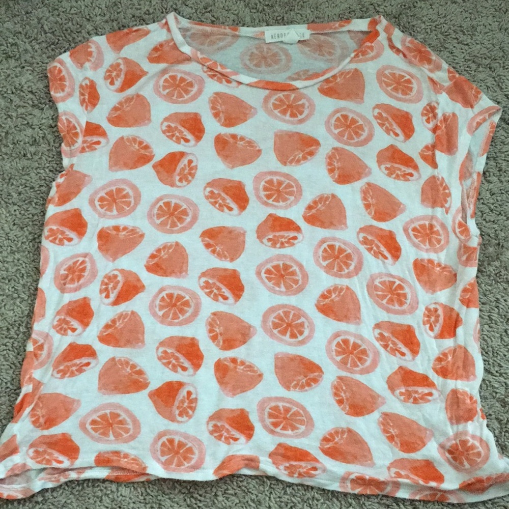 Orange flowy Aéropostale top